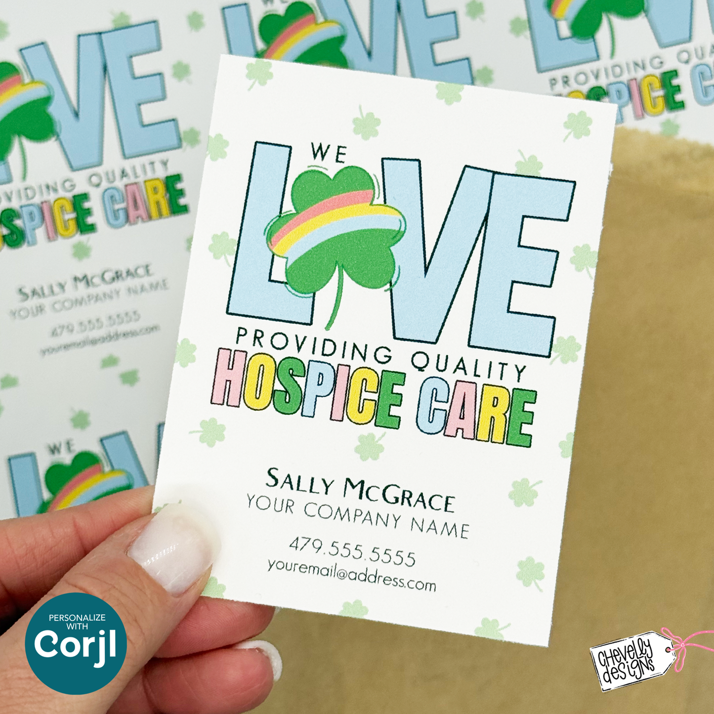 Editable Referral Gift Tag: Love Quality Hospice Care, St Patrick Marketing Label (Printable Digital File)