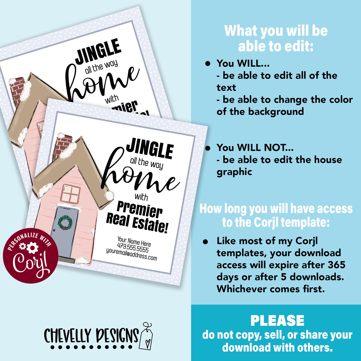 EDITABLE - Jingle All The Way Home - Real Estate Christmas Referral Gift Tags - Printable Digital File