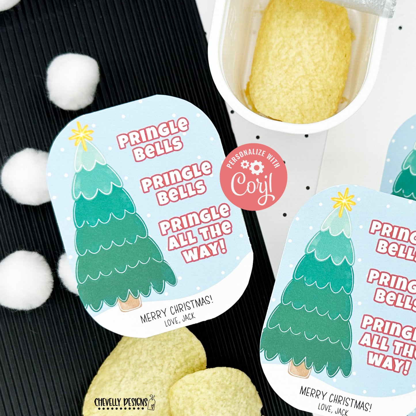 EDITABLE - Pringle Bells Kids Christmas Chip Printable -  for Pringles Snack Sized Chips - Gift for Classmates - Digital File