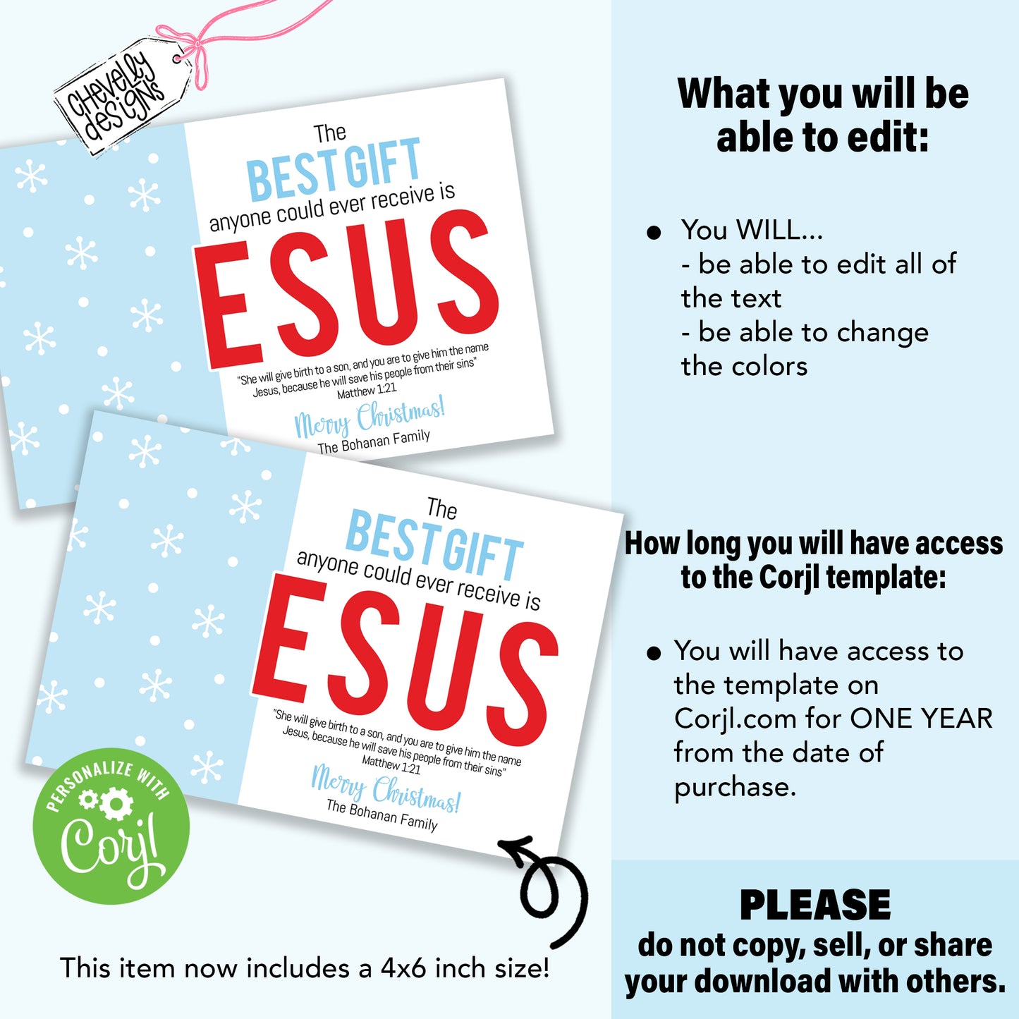 EDITABLE - Best Gift is Jesus - Candy Cane Gift for Classmates and Children's Church Students - Digital File