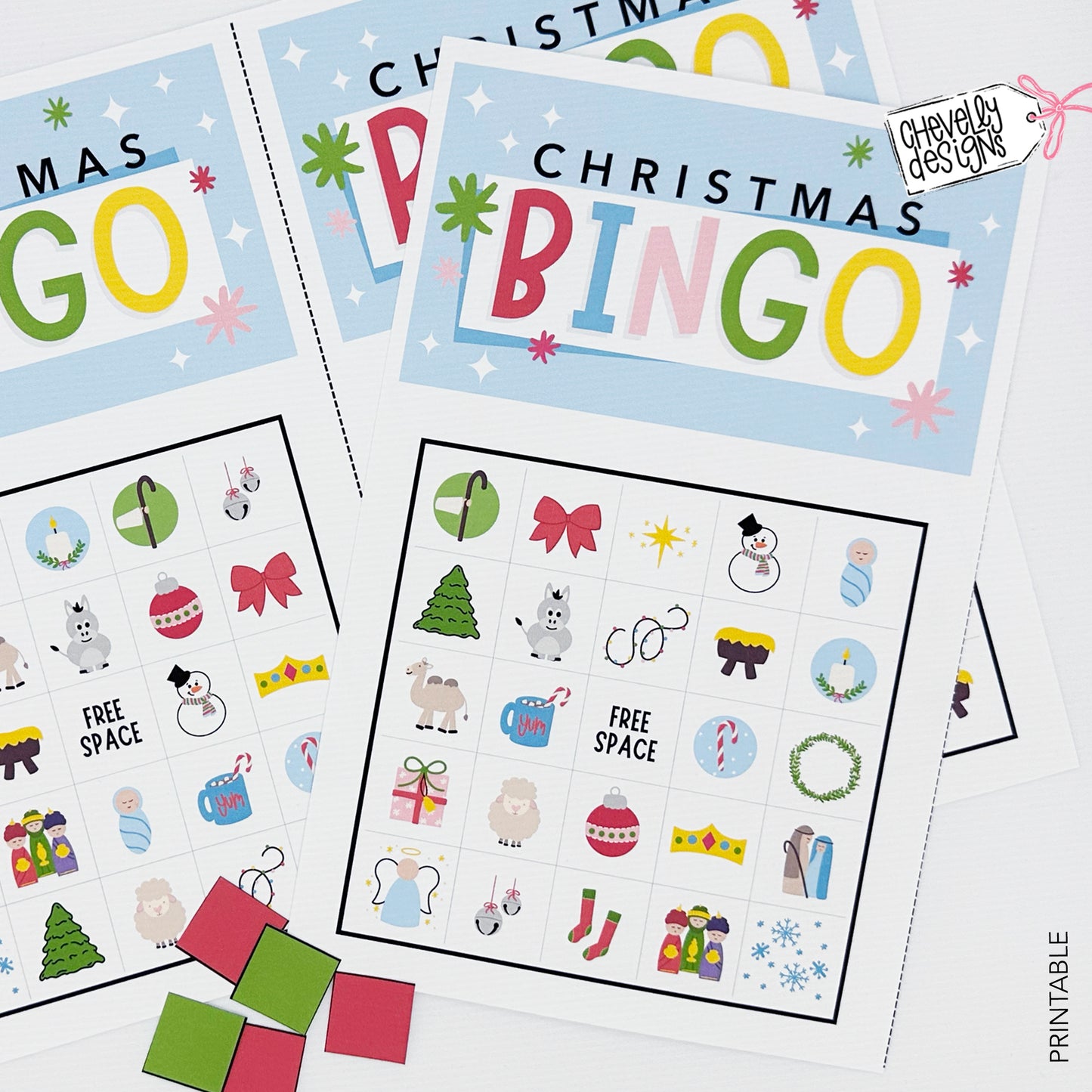 Printable Kids Bingo Game – Nativity & Traditional Christmas Themes (No Santa)