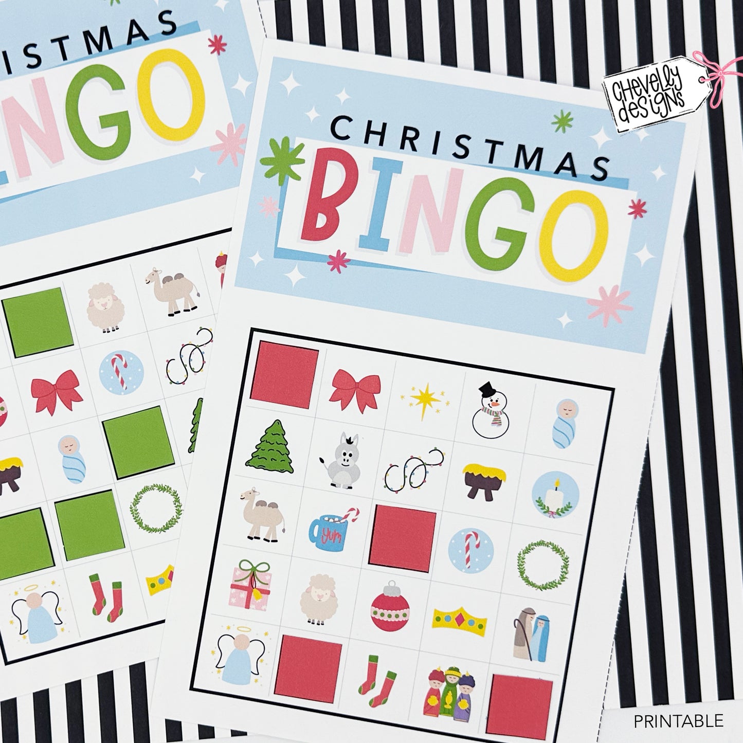 Printable Kids Bingo Game – Nativity & Traditional Christmas Themes (No Santa)