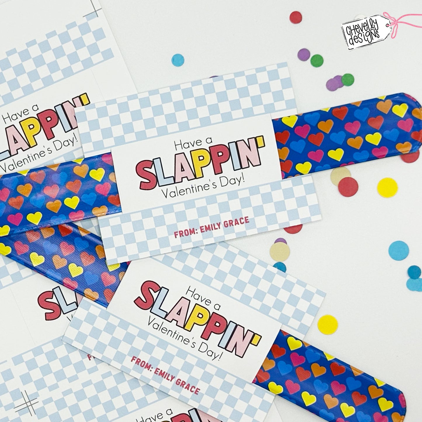 Editable Printable Valentine Cards for Slap Bracelets, Have a Slappin Valentine's Day