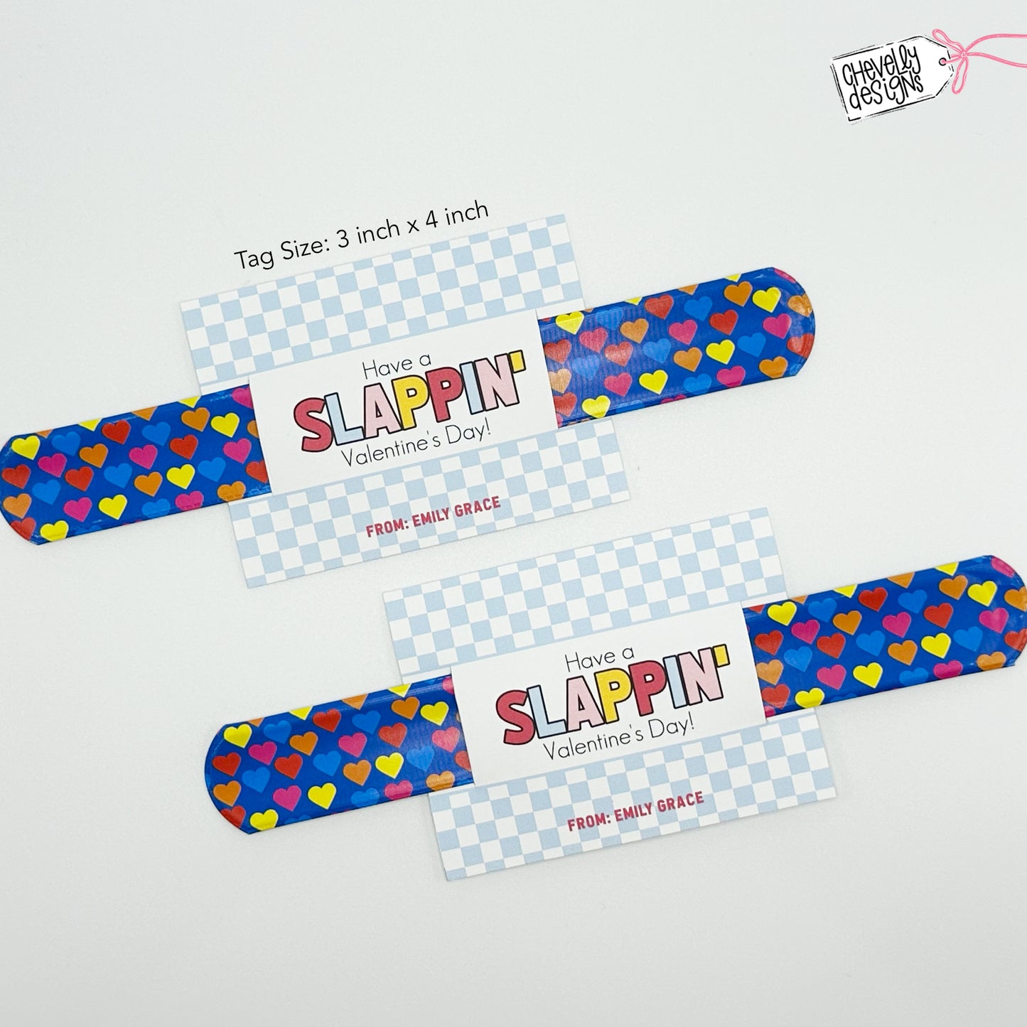 Editable Printable Valentine Cards for Slap Bracelets, Have a Slappin Valentine's Day