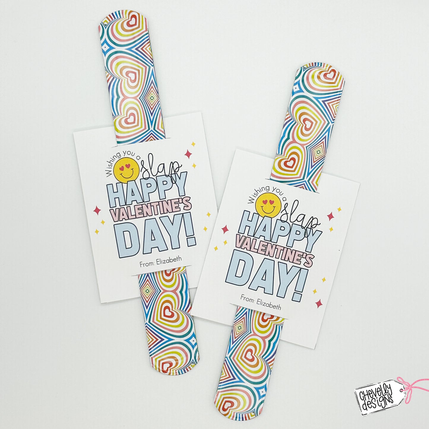 Editable Printable Valentine Cards for Slap Bracelets, Have a Slap Happy Valentine's Day