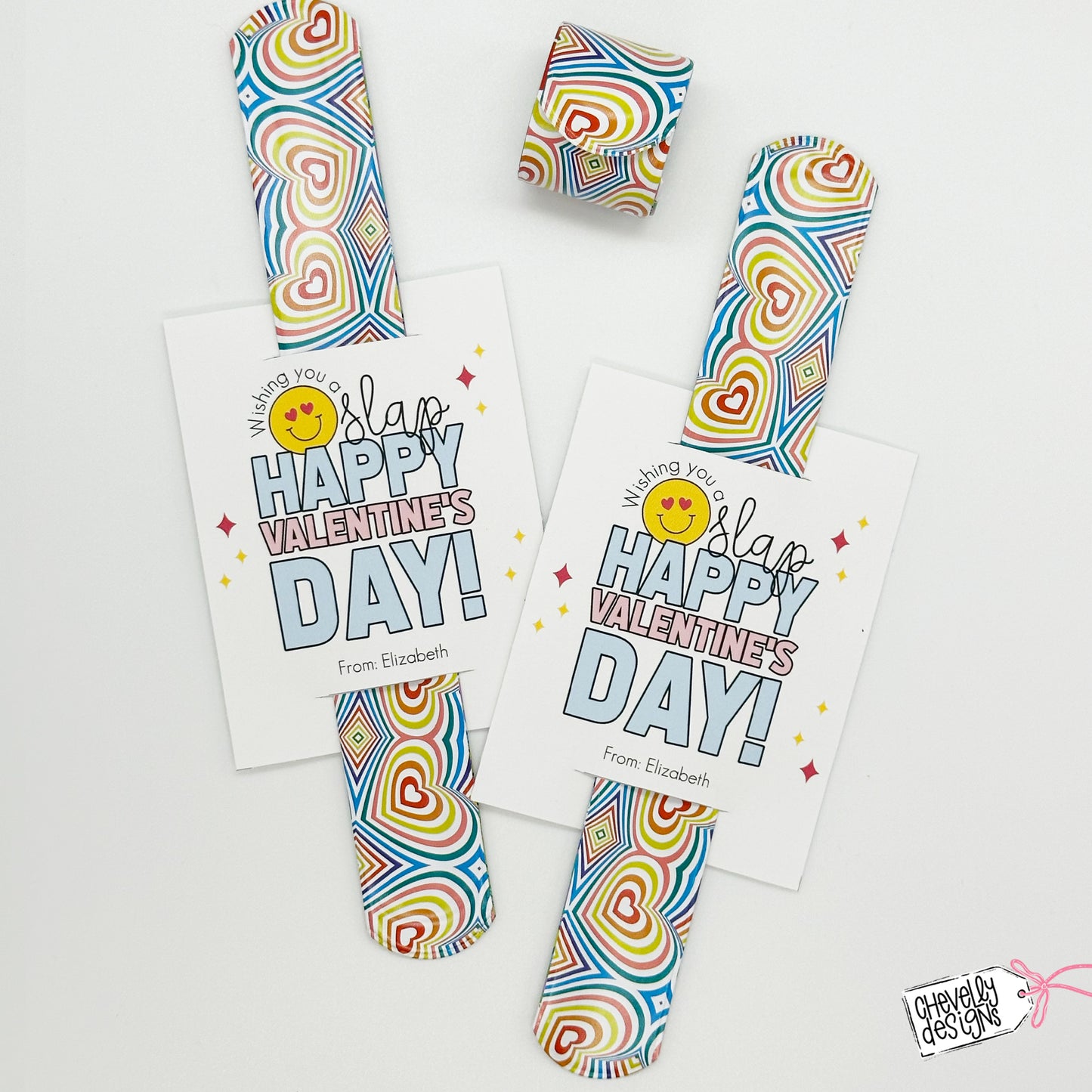 Editable Printable Valentine Cards for Slap Bracelets, Have a Slap Happy Valentine's Day