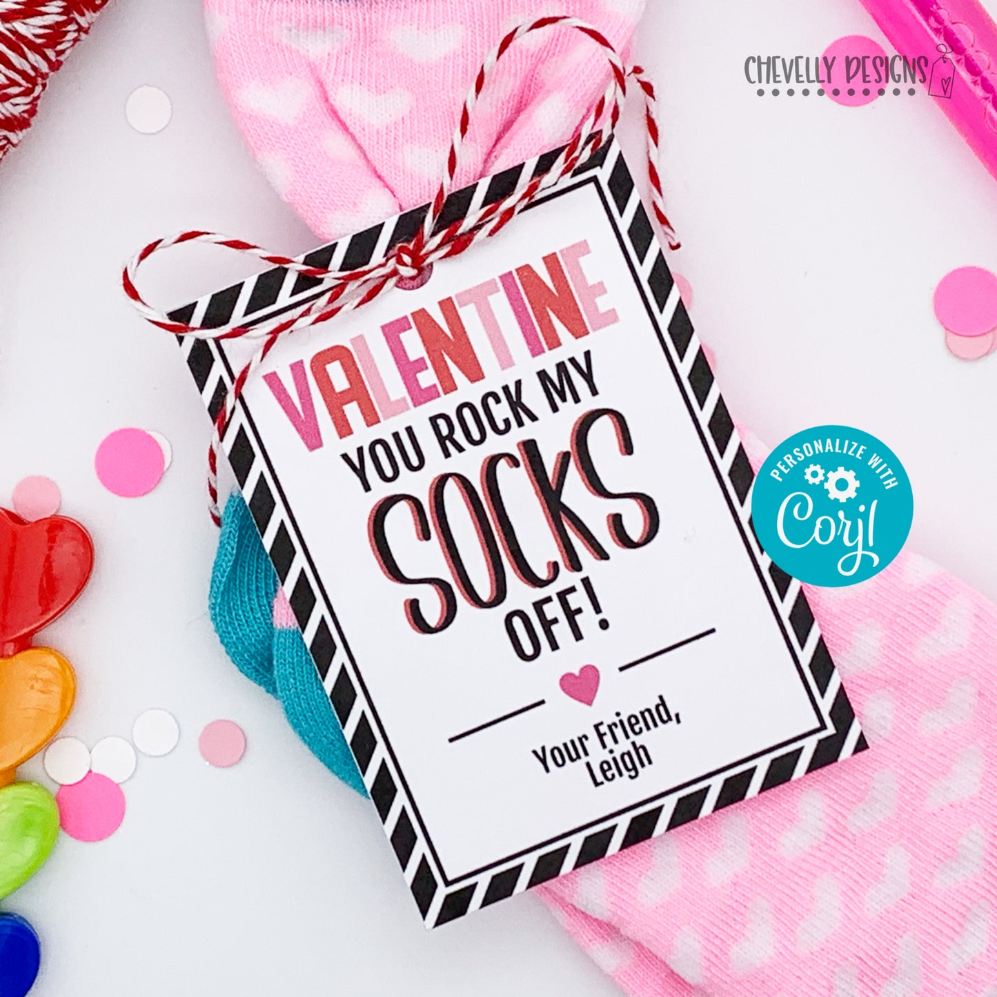 Editable - You Rock My Socks Off - Valentine Gift Tags - Printable Digital File