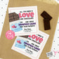 EDITABLE - All you need is love and chocolate - Healthcare Referral Marketing Gift Tag - Printable Digital File