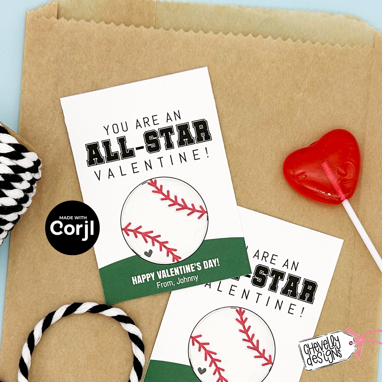 EDITABLE - You are an All Star Valentine - Baseball, Sports, Student Class Party Cards - Printable Digital File