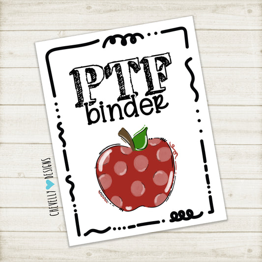 Printable PTF Binder Cover - Instant Digital Download
