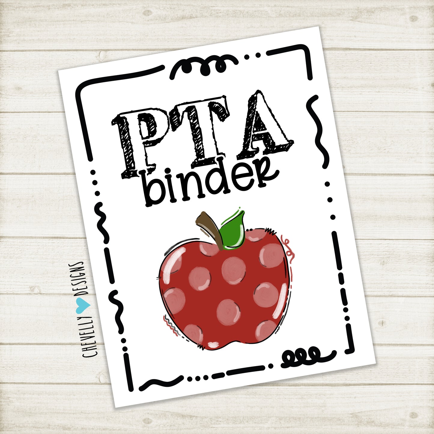 Printable PTA Binder Cover - Instant Digital Download