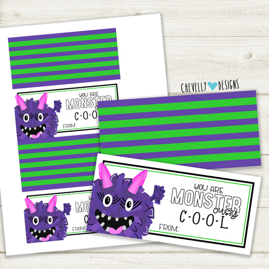 Printable - You are MONSTER -ously Cool - Treat Bag Topper | Instant Digital Download