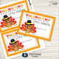 Turkey Gift Card Printable - Instant Digital File