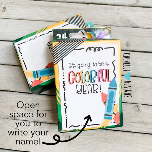 Printable Back to School Gift Tags for Crayons - Colorful Year - Instant Digital Download