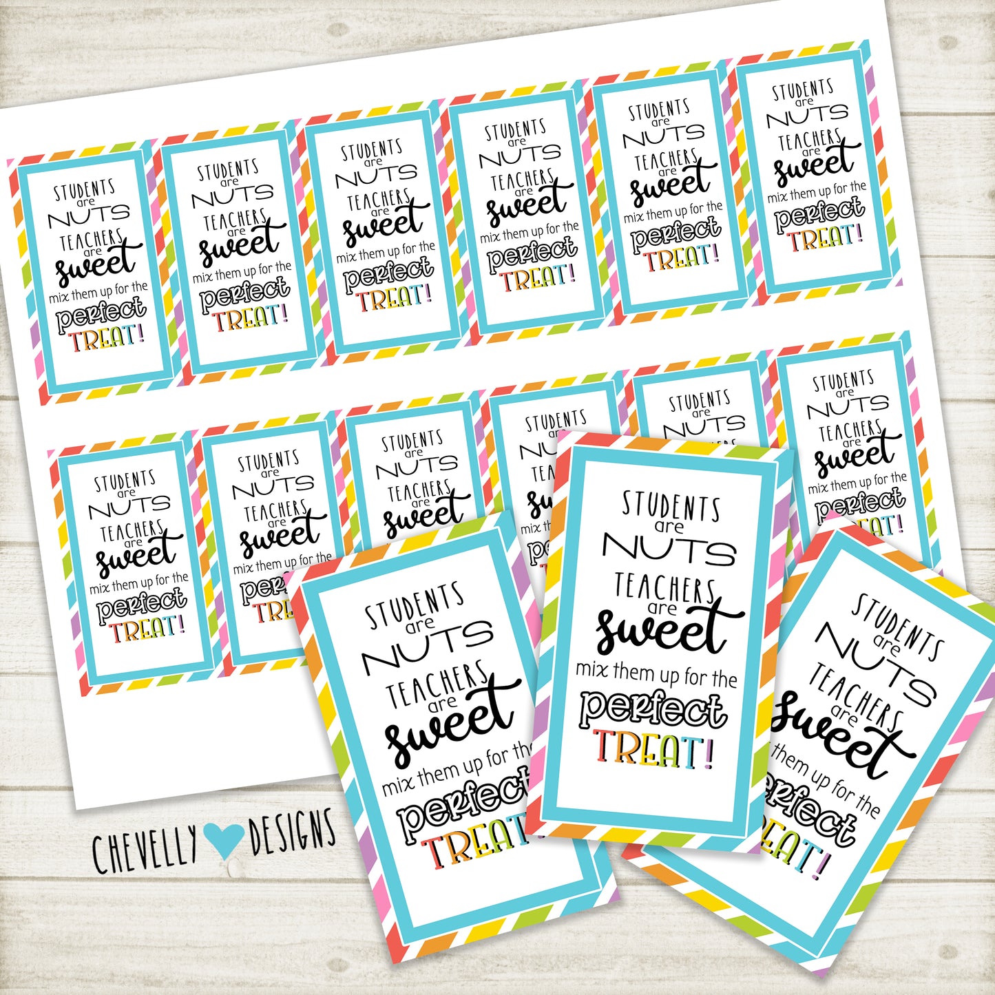 Printable Trail Mix Gift Tags for Teacher Treats - Instant Digital Download