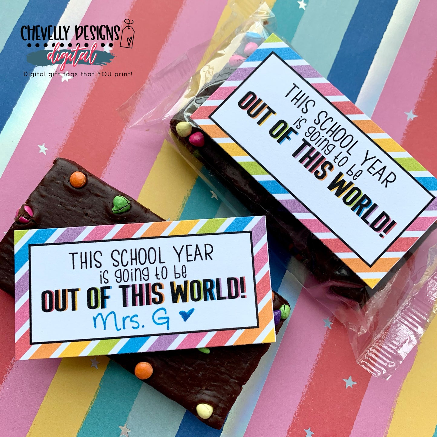 Out Of This World Back to School Gift Tags for Cosmic Brownies - Instant Download