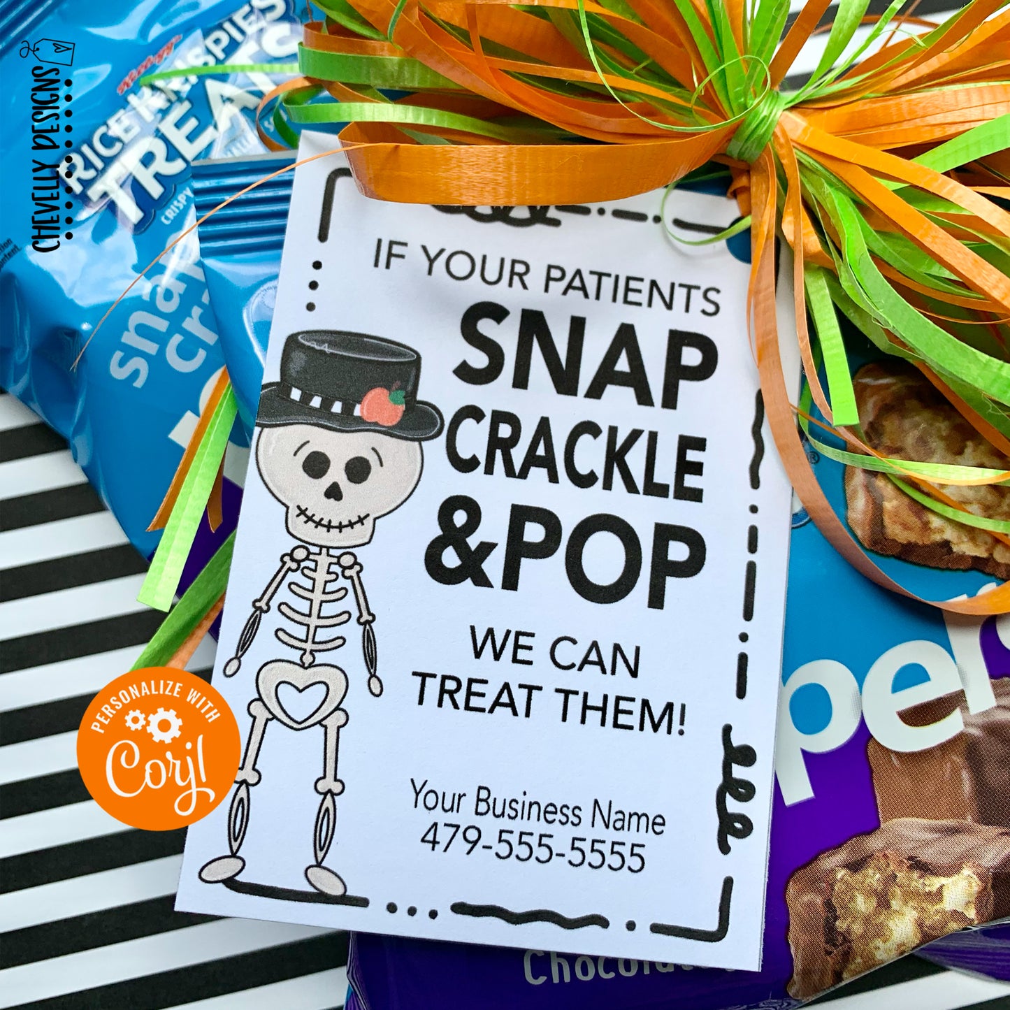 Editable - If Your Patients Snap Crackle and Pop - Business Referral Gift Tags - Printable Digital File