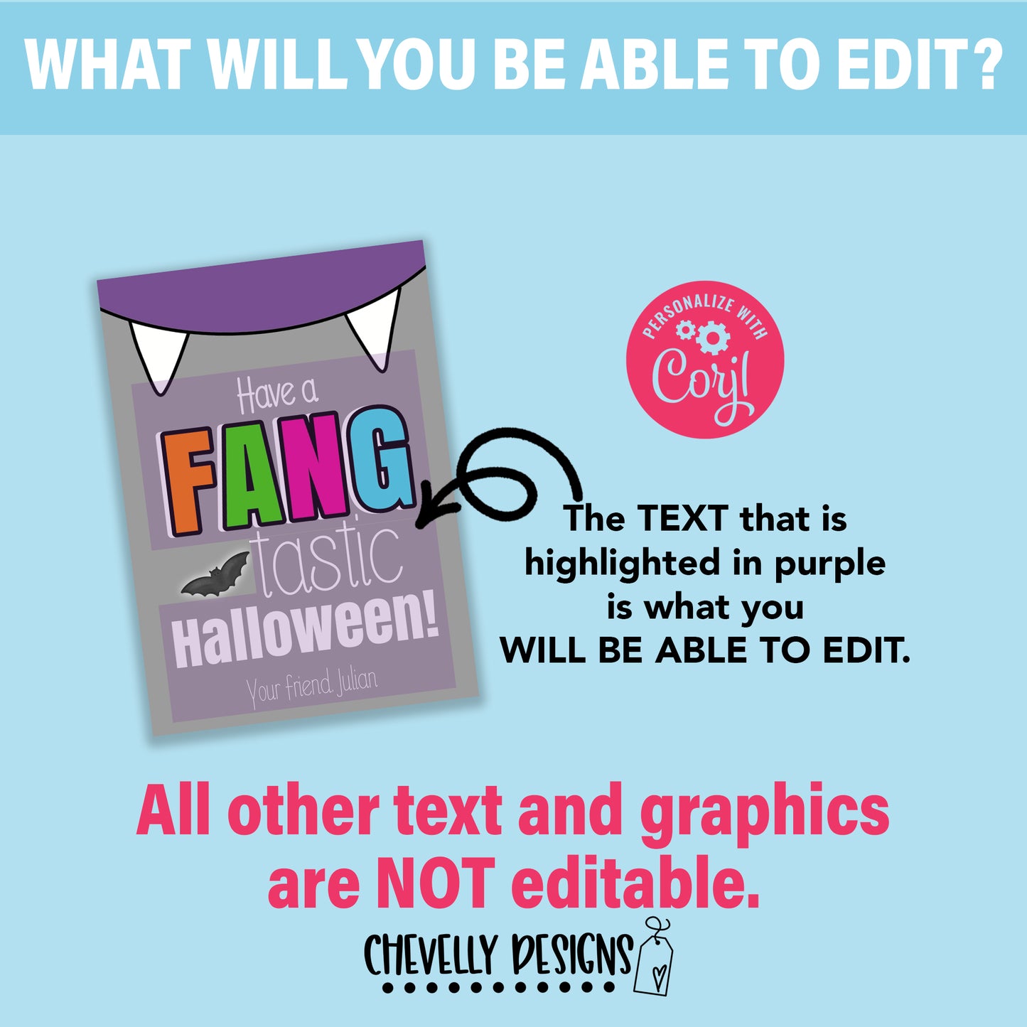 Editable - Have a Fang-tastic Halloween Gift Tags - Printable Digital File