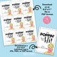 EDITABLE - Just POPPIN by to say Hi - Popcorn Gift Tags - Printable - digital file
