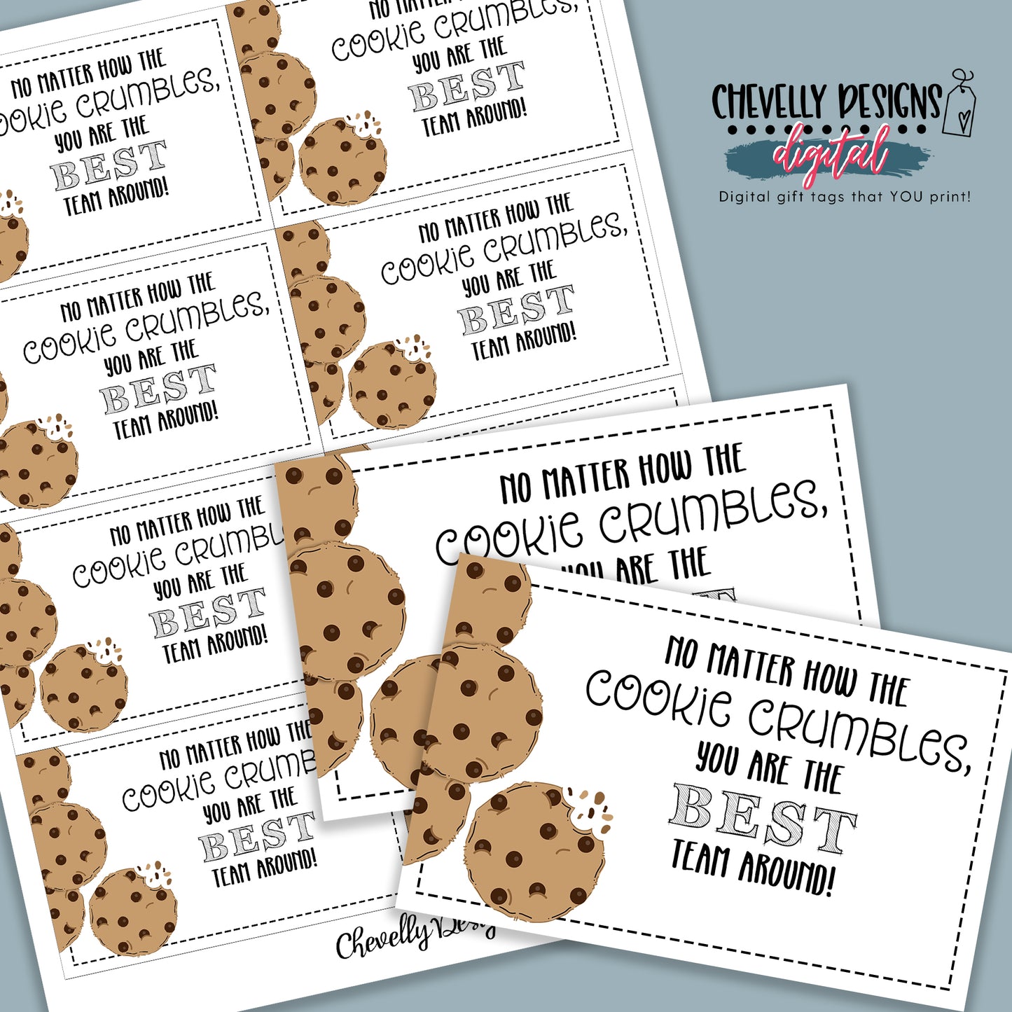 Team Staff Appreciation Cookie Gift Tags | Printable - Instant Digital Download