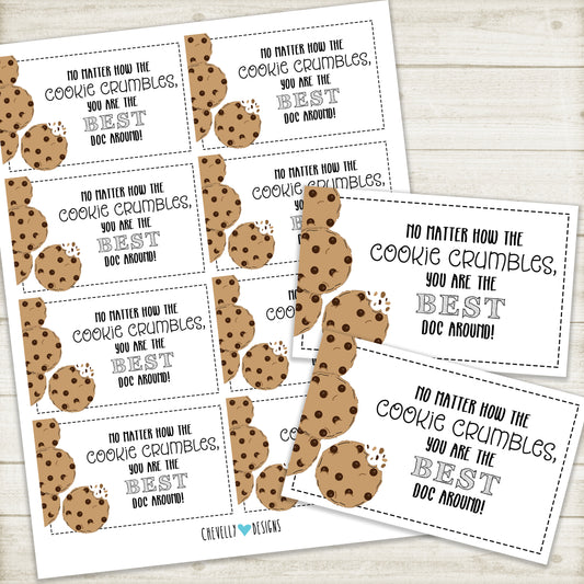 Doctor Appreciation Gift Tags | COOKIE crumbles | Best Doc | Instant Digital Download