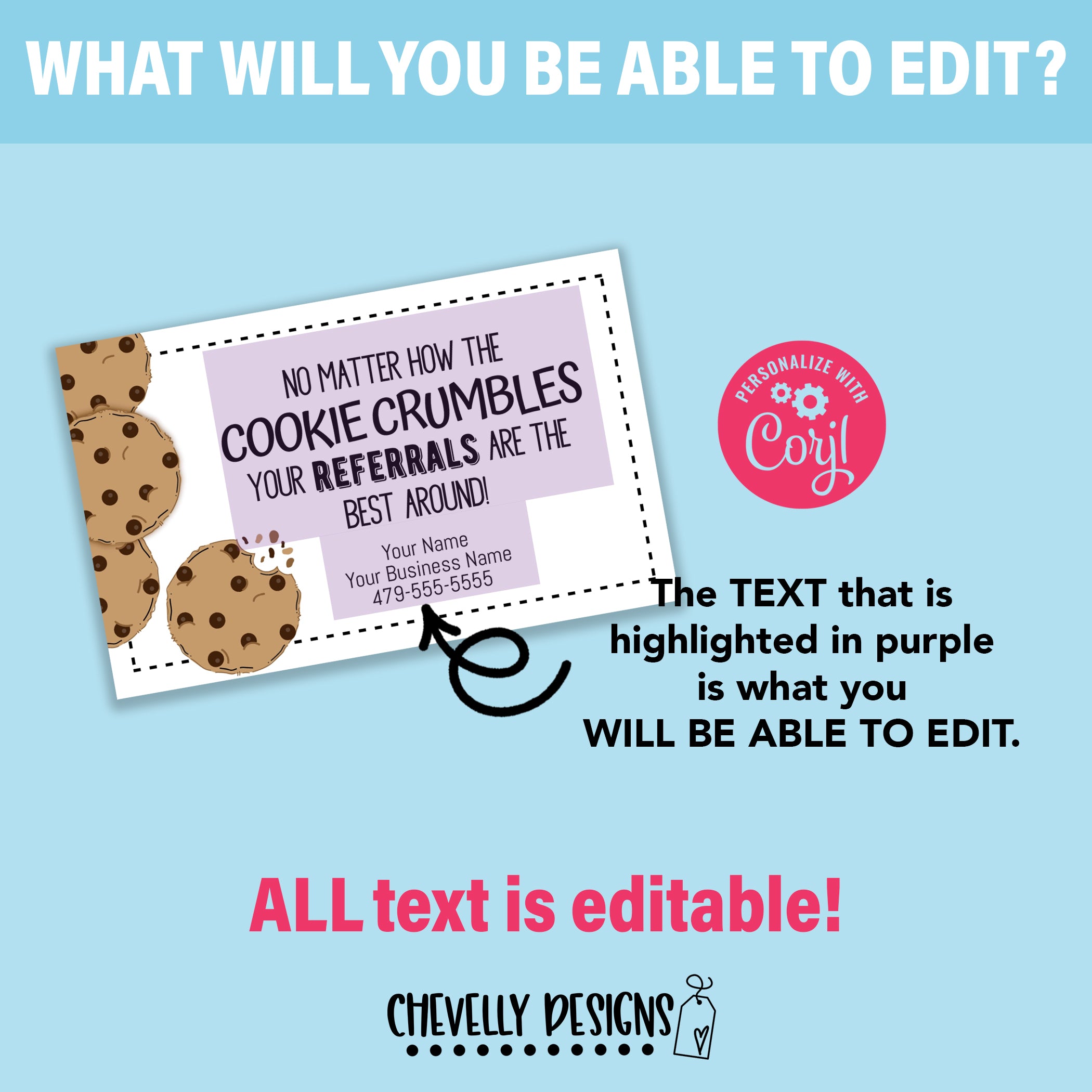 Editable - No Matter How Cookie Crumbles - Referral Gift Tags - Printa ...