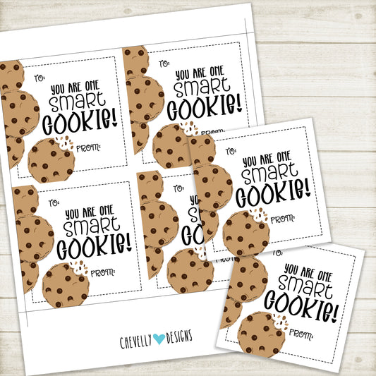 You are one Smart Cookie Printable 4" Gift Tags | Instant Digital Download