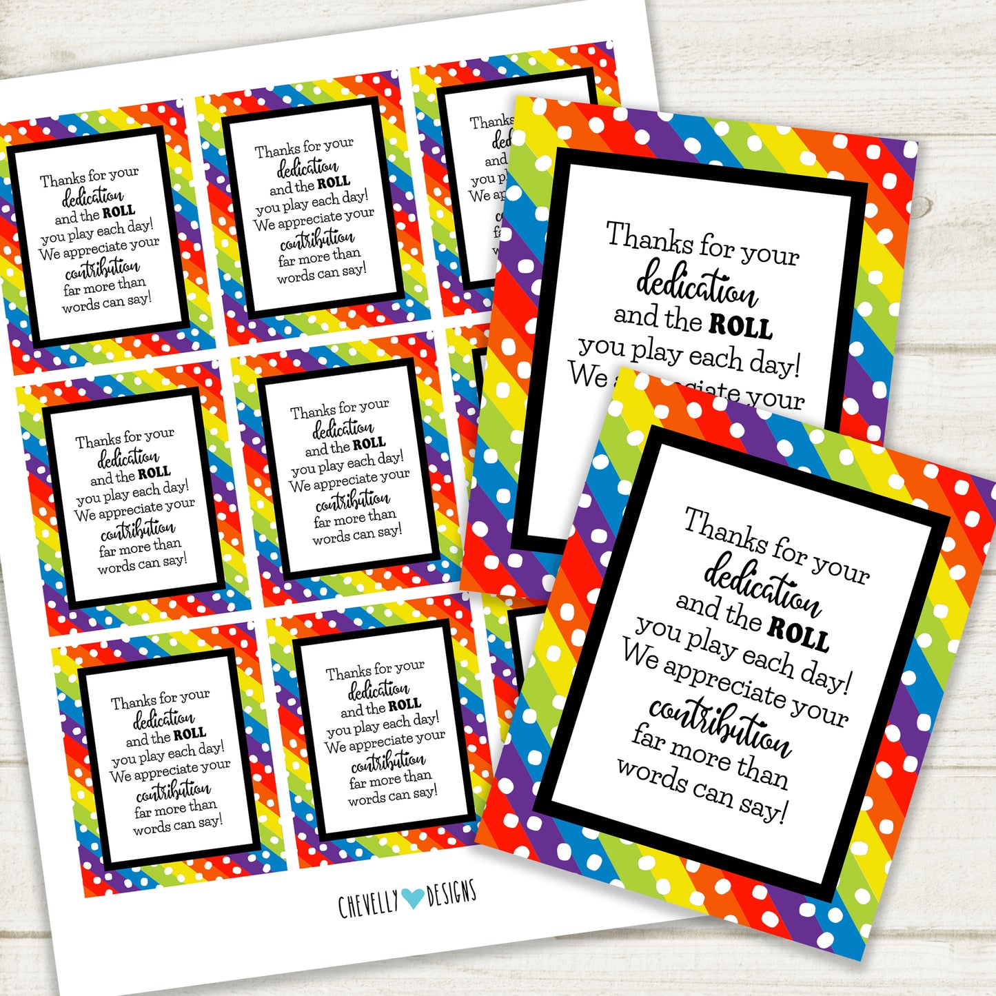 Thanks for the ROLL you play - Employee Appreciation Tootsie Roll Treat Tags | Printable - Instant Digital File