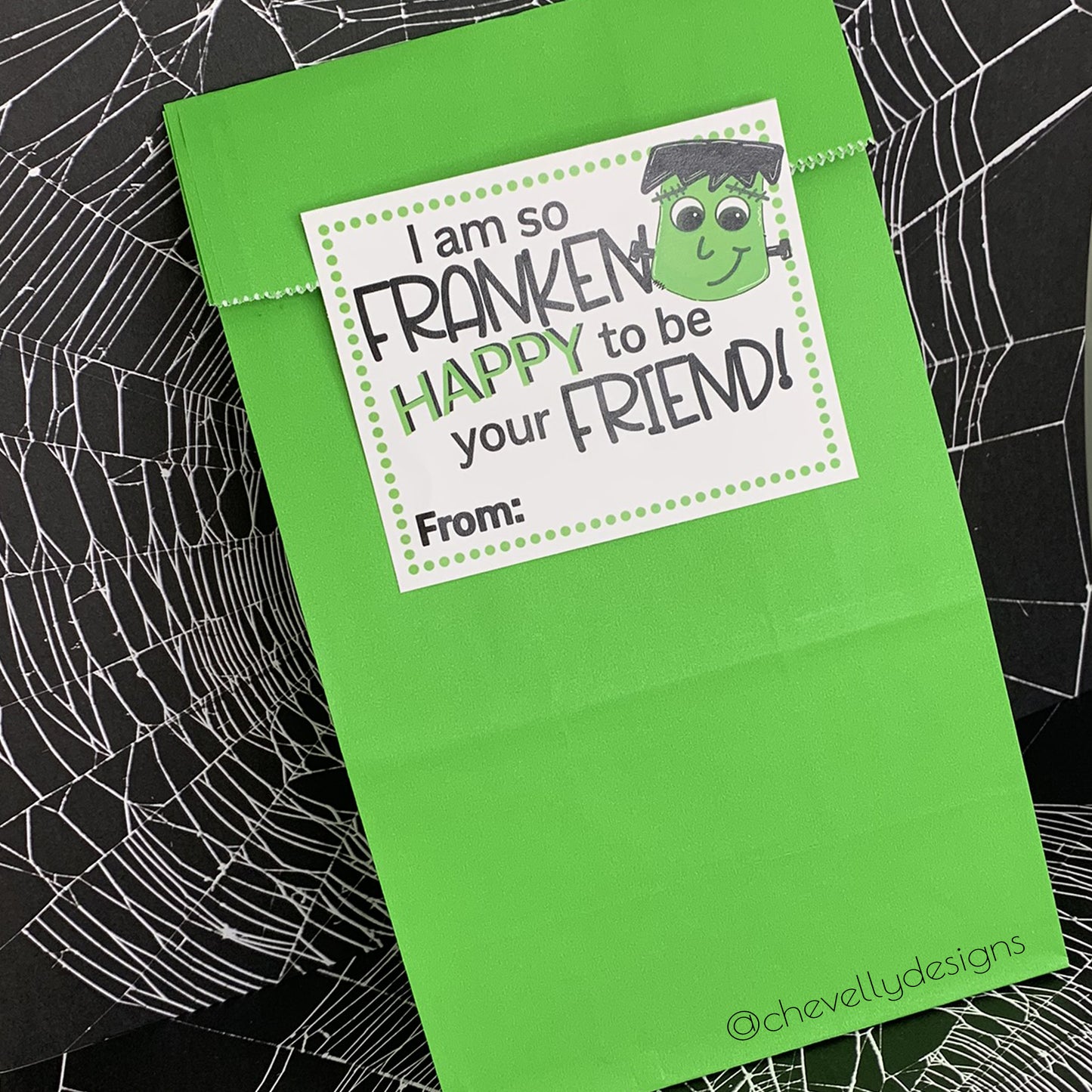 Printable - Instant Digital Download - Frankenstein Gift Tags - Halloween Party Favors