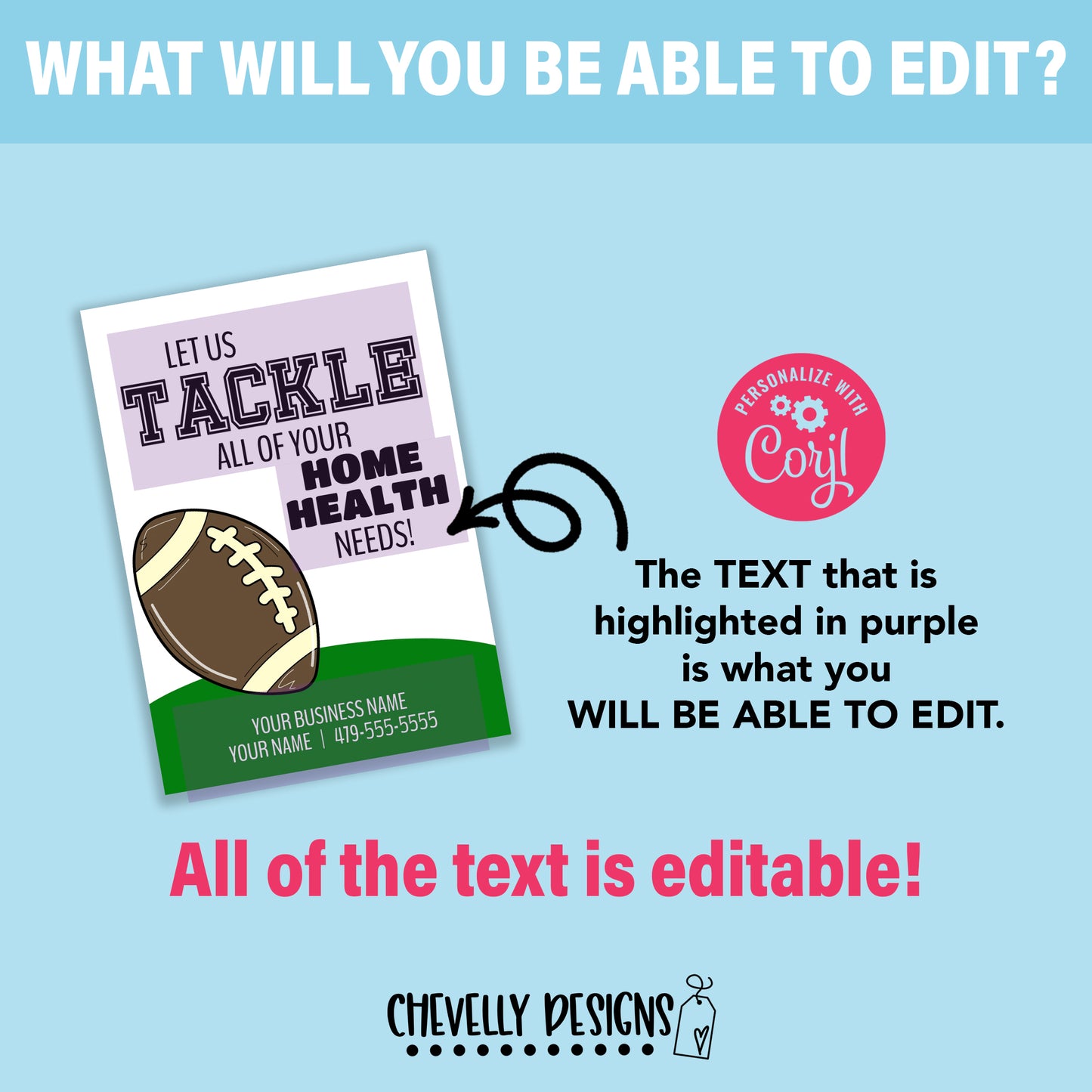 Editable - Let Us Tackle Your Needs - Printable Football Referral Gift Tags - Digital File