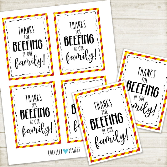 Printable Beef Jerky Gift Tags for Foster Families | Instant Digital Download
