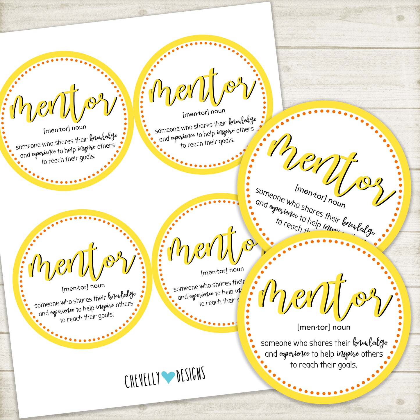 Printable Mentor Gift Tags | Instant Digital Download