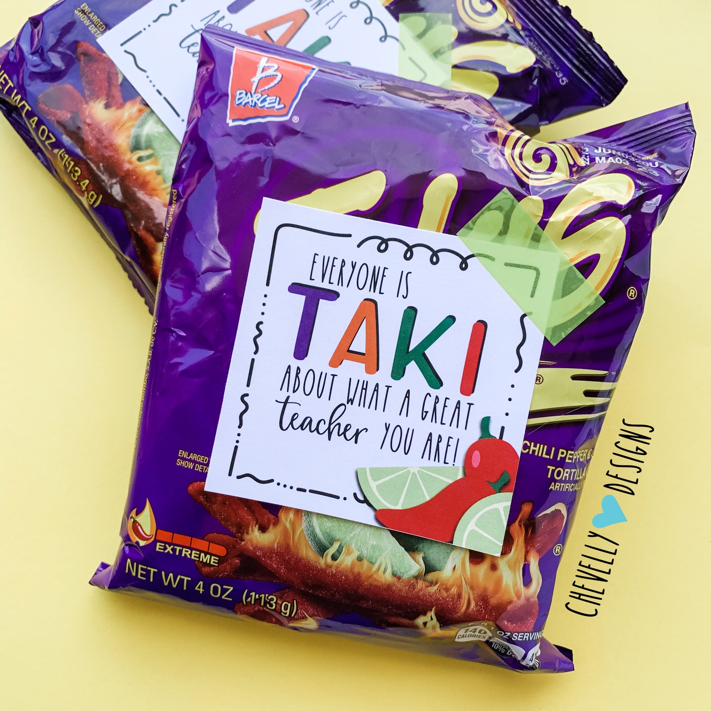 Printable Back to School Takis Gift Tags for Teacher Treats - Instant Digital Download