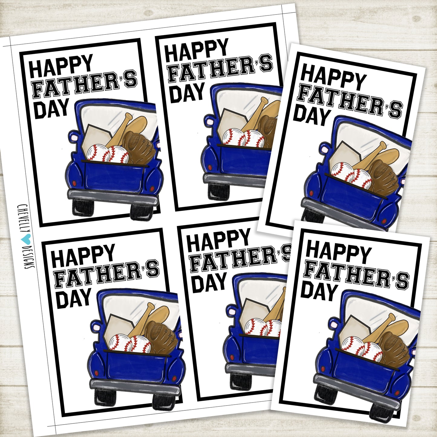 Printable Baseball Father's Day Gift Tags-Cards - Instant Digital Download