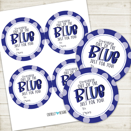 Printable Gift Tags - Something out of the BLUE, just for you! - Instant Digital Download
