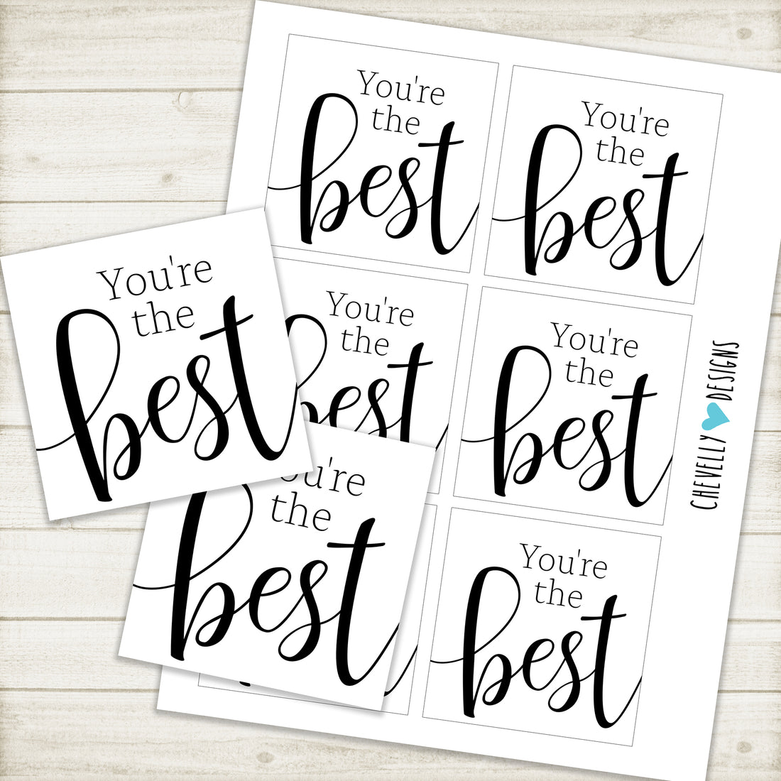 Printable You're the Best Gift Tags Instant Digital Download