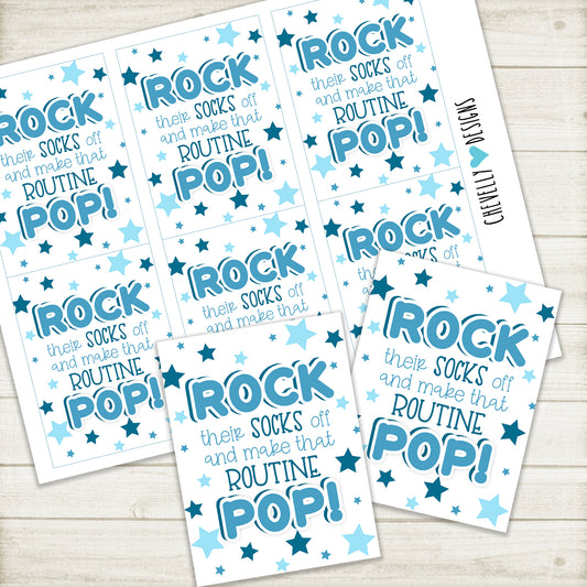 Printable Pop Rocks Gift Tags for Cheer or Dance Team >>>Instant Digital Download<<<
