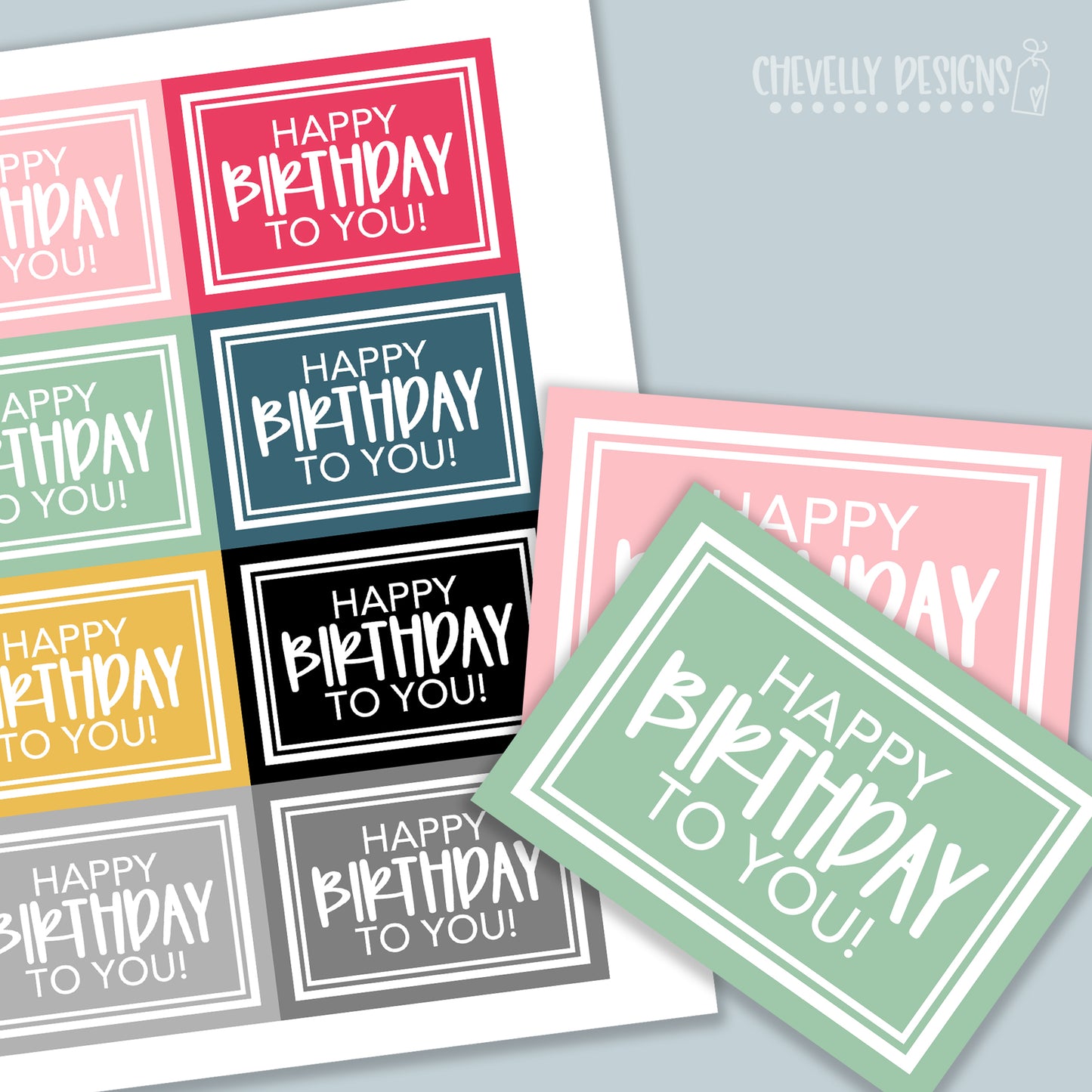 Printable Happy Birthday To You Gift Tags >>>Instant Digital Download<<<
