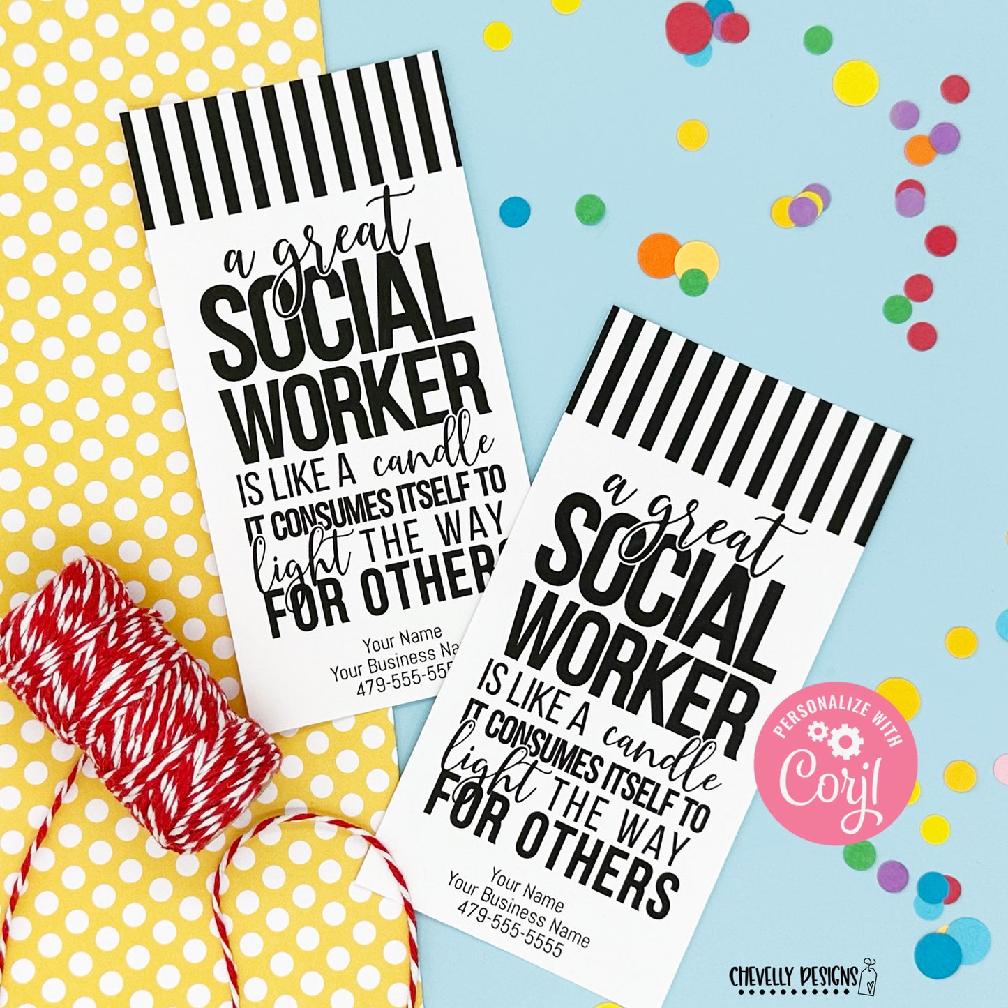 EDITABLE - A Great Social Worker - Appreciation Gift Tags - Printable - digital file