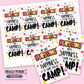 Printable Bursting with Happiness for Camp - Starburst Gift Tags - Instant Digital Download