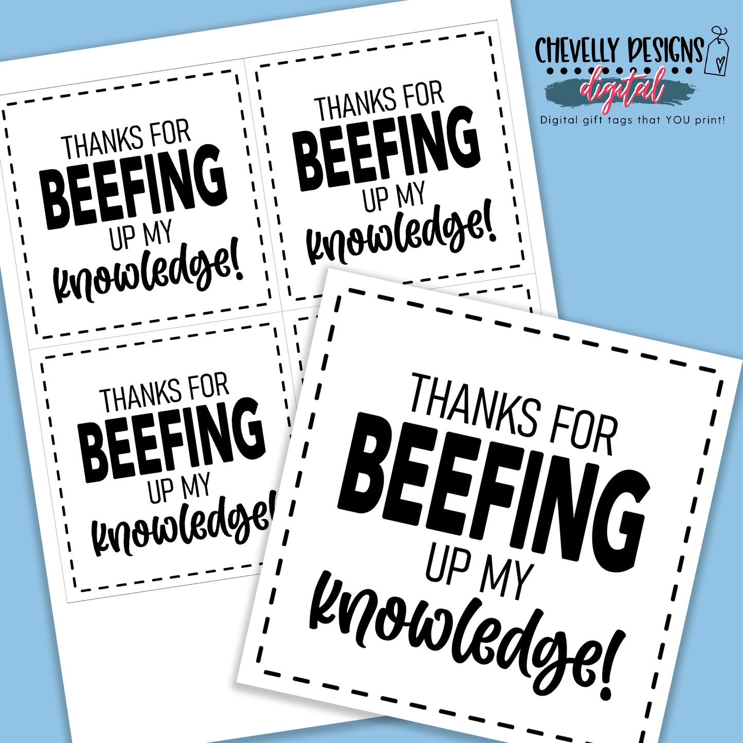 Printable Beef Jerky Teacher Appreciation Gift Tags >>>Instant Digital Download<<<