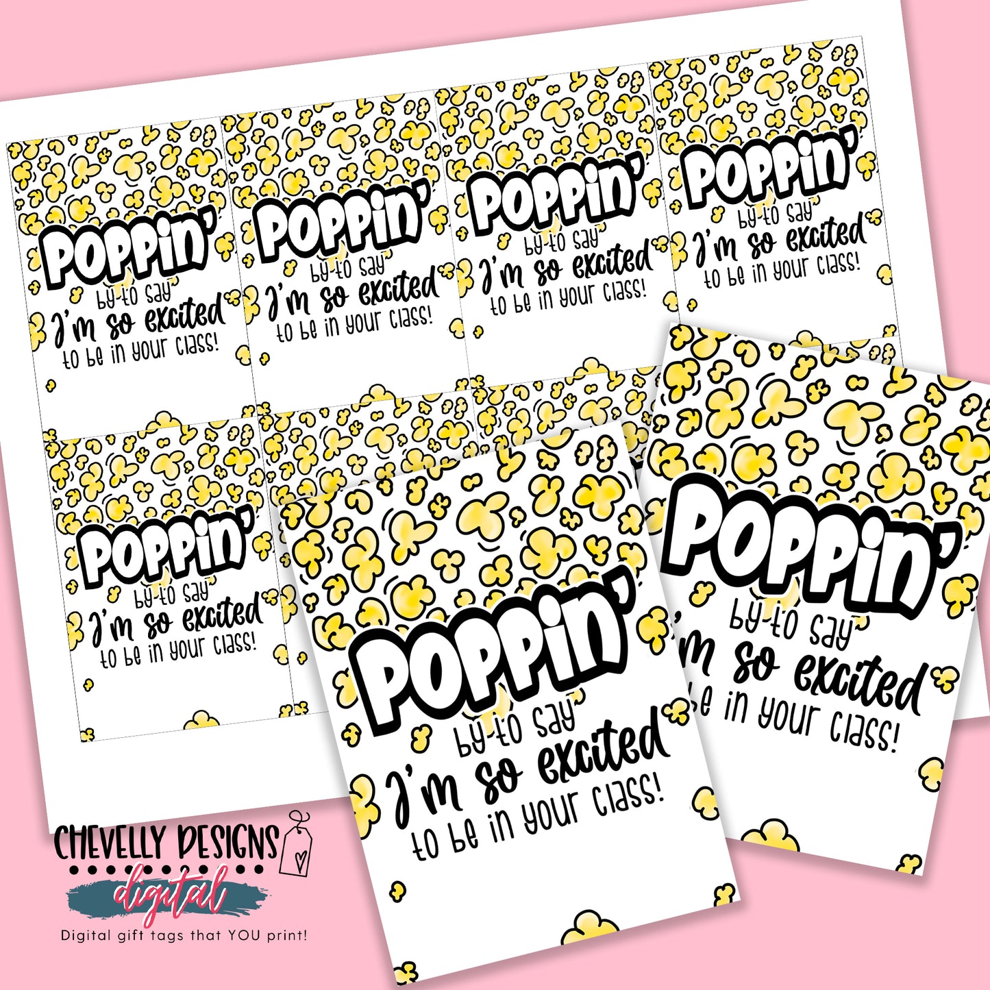 Popping By Gift Tags - Back to School - Meet the Teacher - DIGITAL DOWNLOAD