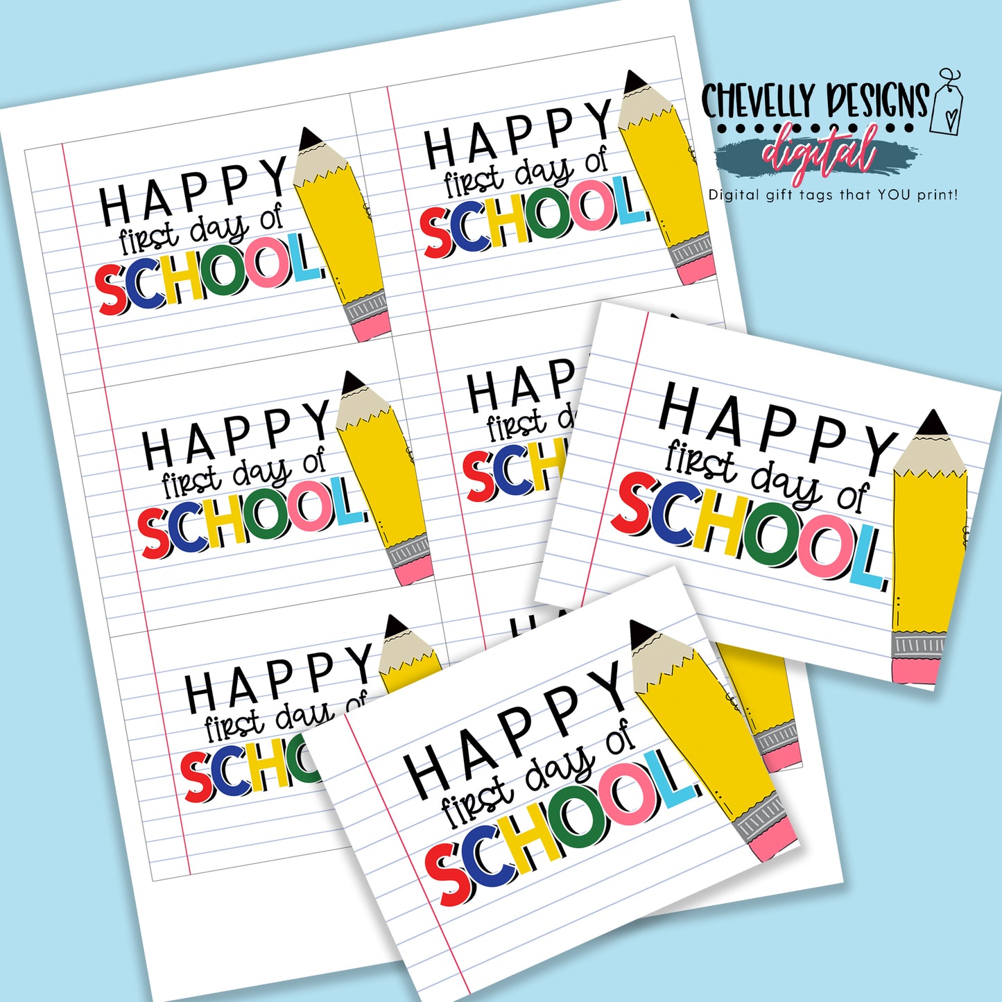 Printable Back To School Gift Tags - For Teachers and Students - DIGITAL FILE