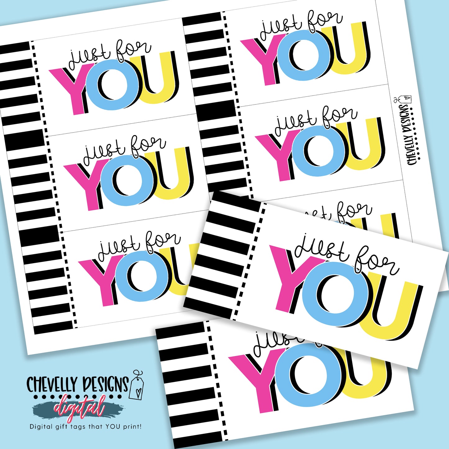 Printable - Just For You Gift Tags - DIGITAL FILE - HT279