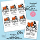 Editable - Gift Tags for Cheerleaders - Orange and Black Cheer Bow Megaphone - Printable Digital File