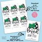 Editable - Gift Tags for Cheerleaders - Green and Black Cheer Bow Megaphone - Printable Digital File