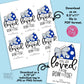 Editable - Gift Tags for Cheerleaders - Silver Gray and Royal Blue Cheer Bow Megaphone - Printable Digital File