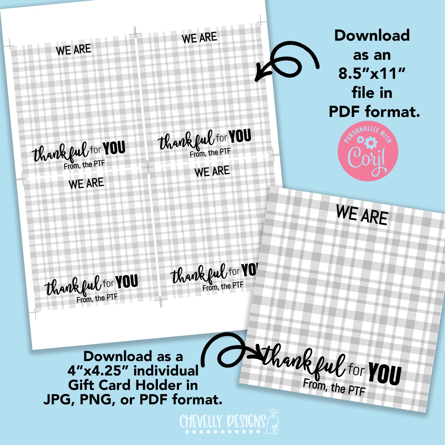 Editable - We are EXTRA Thankful for You - Gum Gift Tags - Printable Digital File