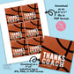 Editable - Thanks Coach - Basketball Appreciation Gift Tags - Printable Digital File