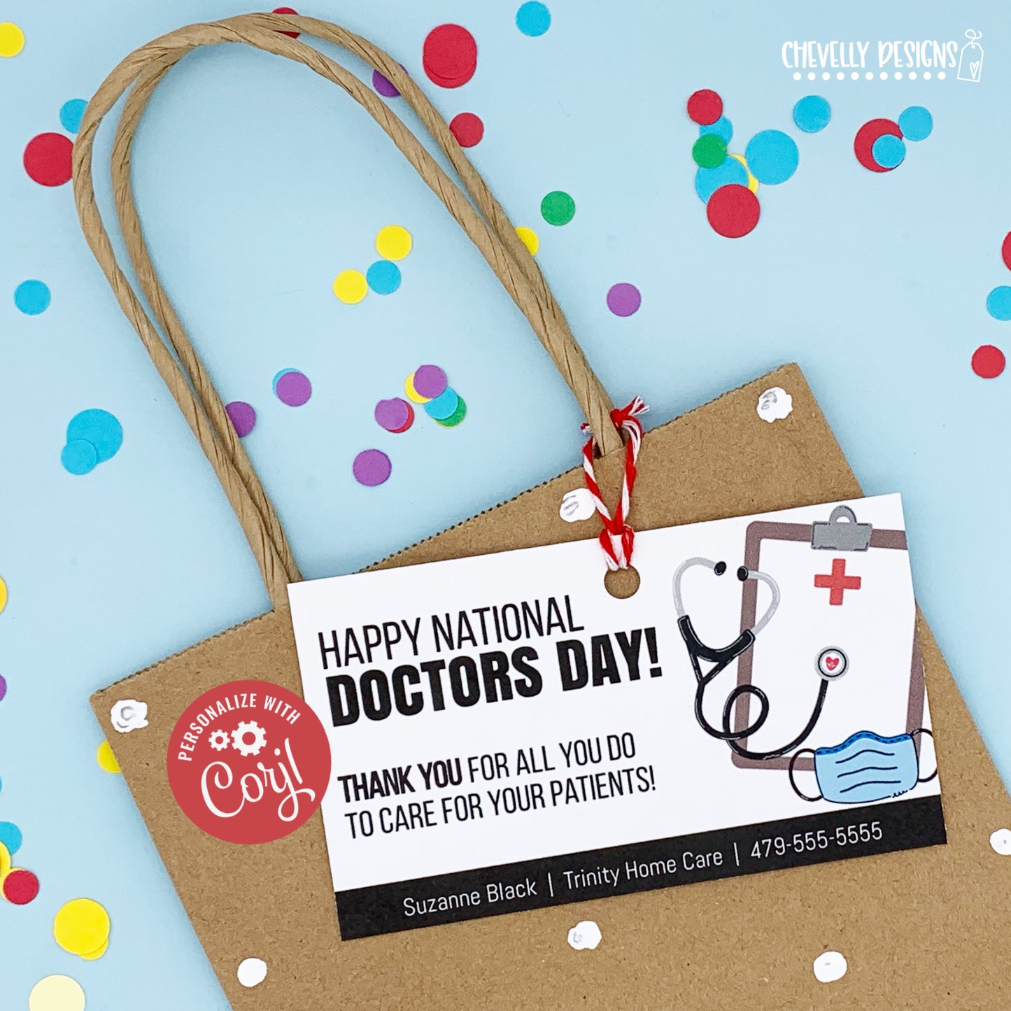 Editable - National Doctors Day Appreciation Gift Tags - Printable Digital File